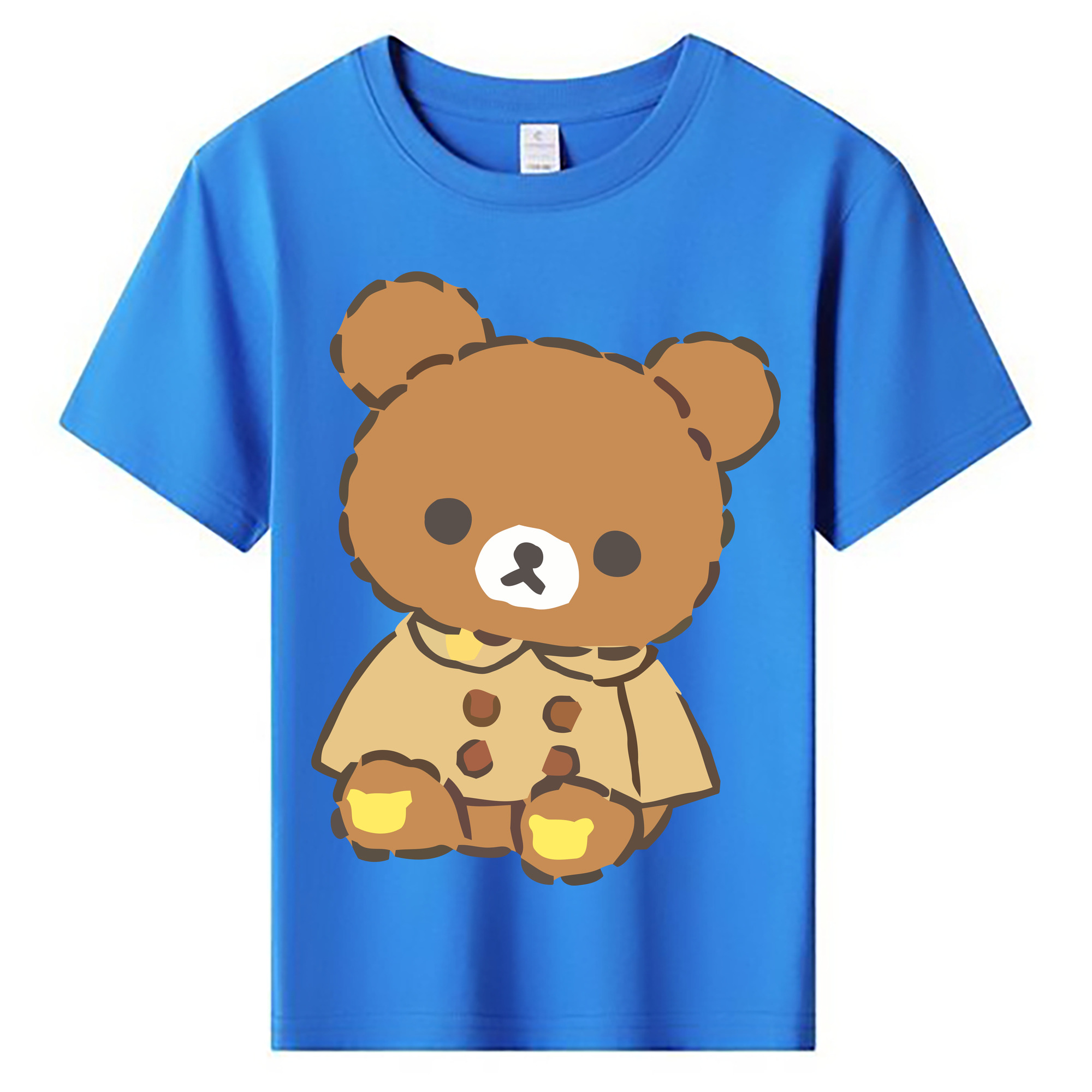 （画像用） リラックマ リラックマ キイロイトリ Rilakkuma Korilakkuma Kiiroitori 綿100％キッズTシャツ（フロントプリント）